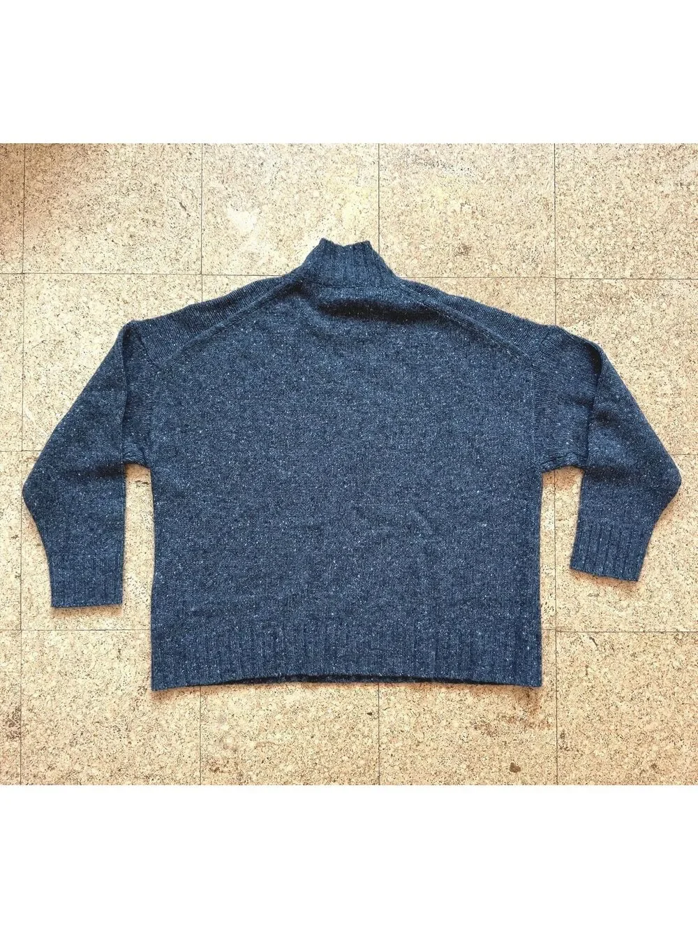 J.Crew Donegal Mock Turtleneck Sweater Women's XXL Charcoal Gray Merino/Alpaca